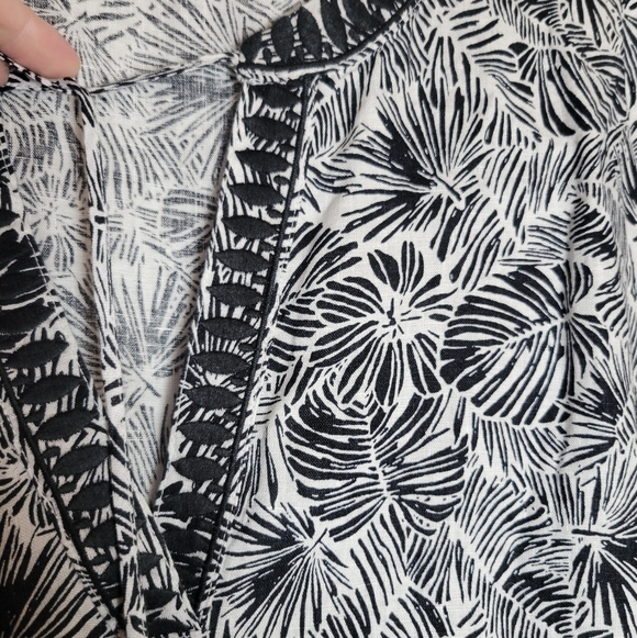 NWT Vineyard Vines Linear Palms Tunic Dress 100% Linen Black White Tassel Tie LG - Picture 9 of 16